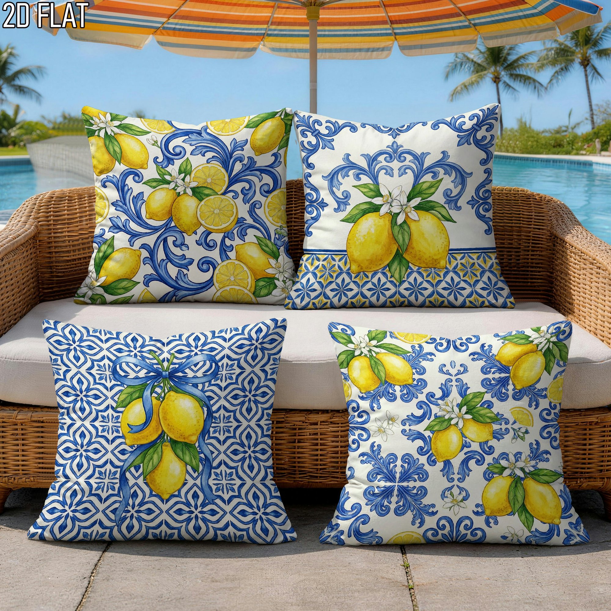 4Pcs Italian Summer Style Thro - Ceramic Tile Blank recension och pris