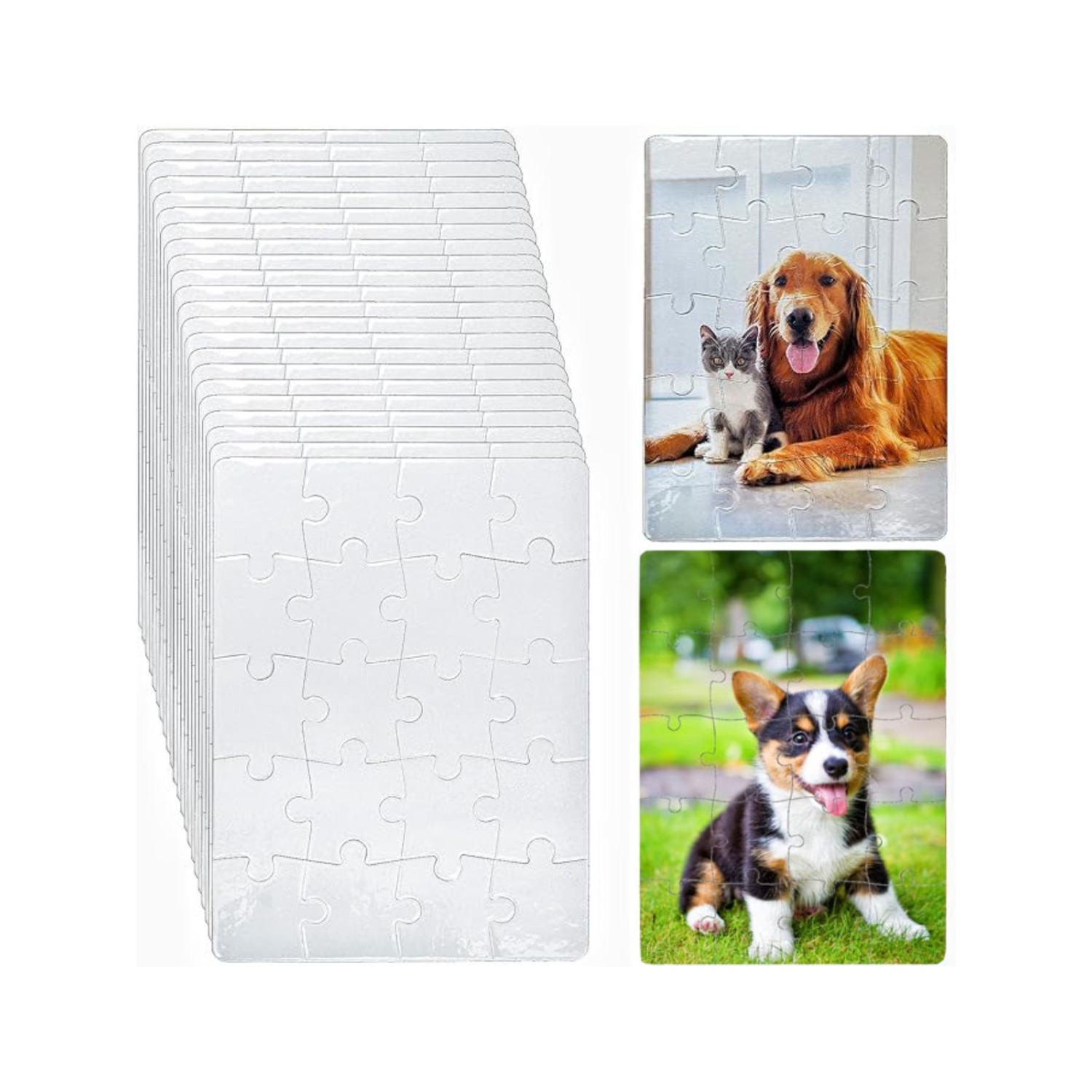 6pcs Blank Sublimation Puzzles - Puzzle Blank White recension och pris
