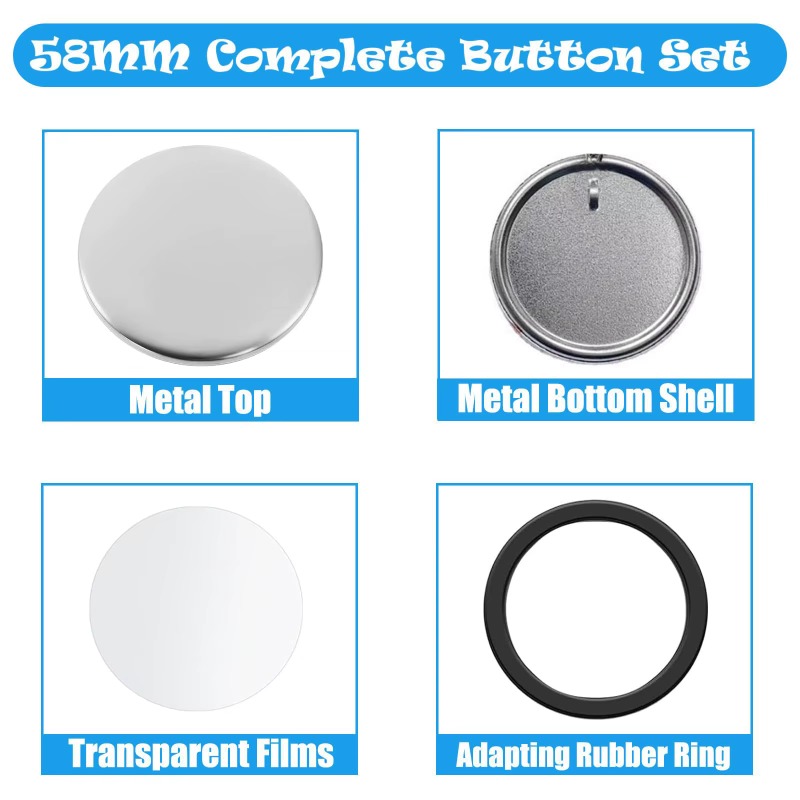 100 Sets 58 Mm/ 44 Mm Button M - Button Badge Blank recension och pris