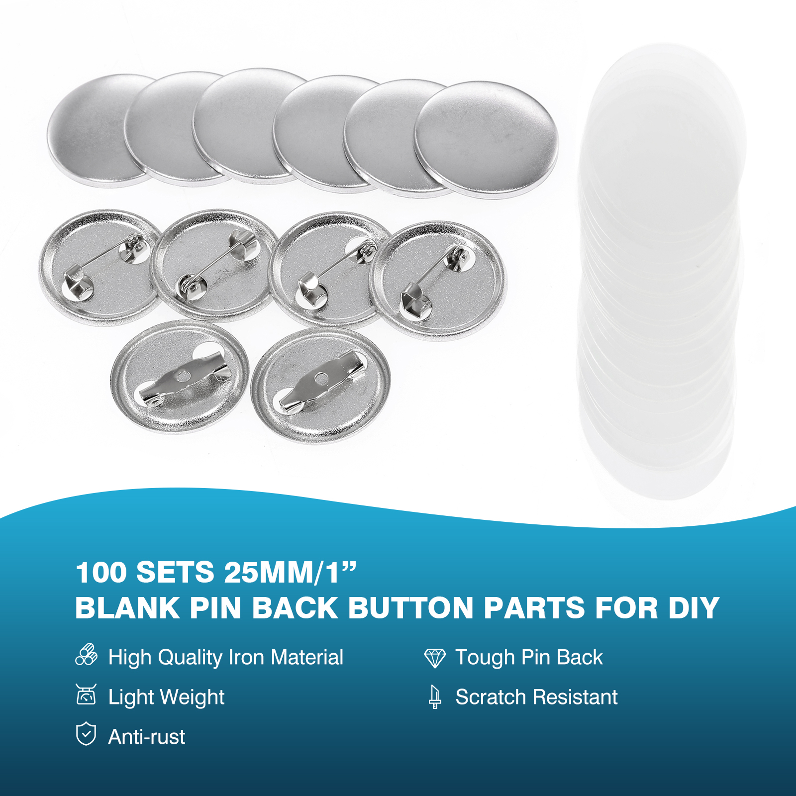 100Pcs Mini DIY Round Mirror M - Button Badge Blank recension och pris