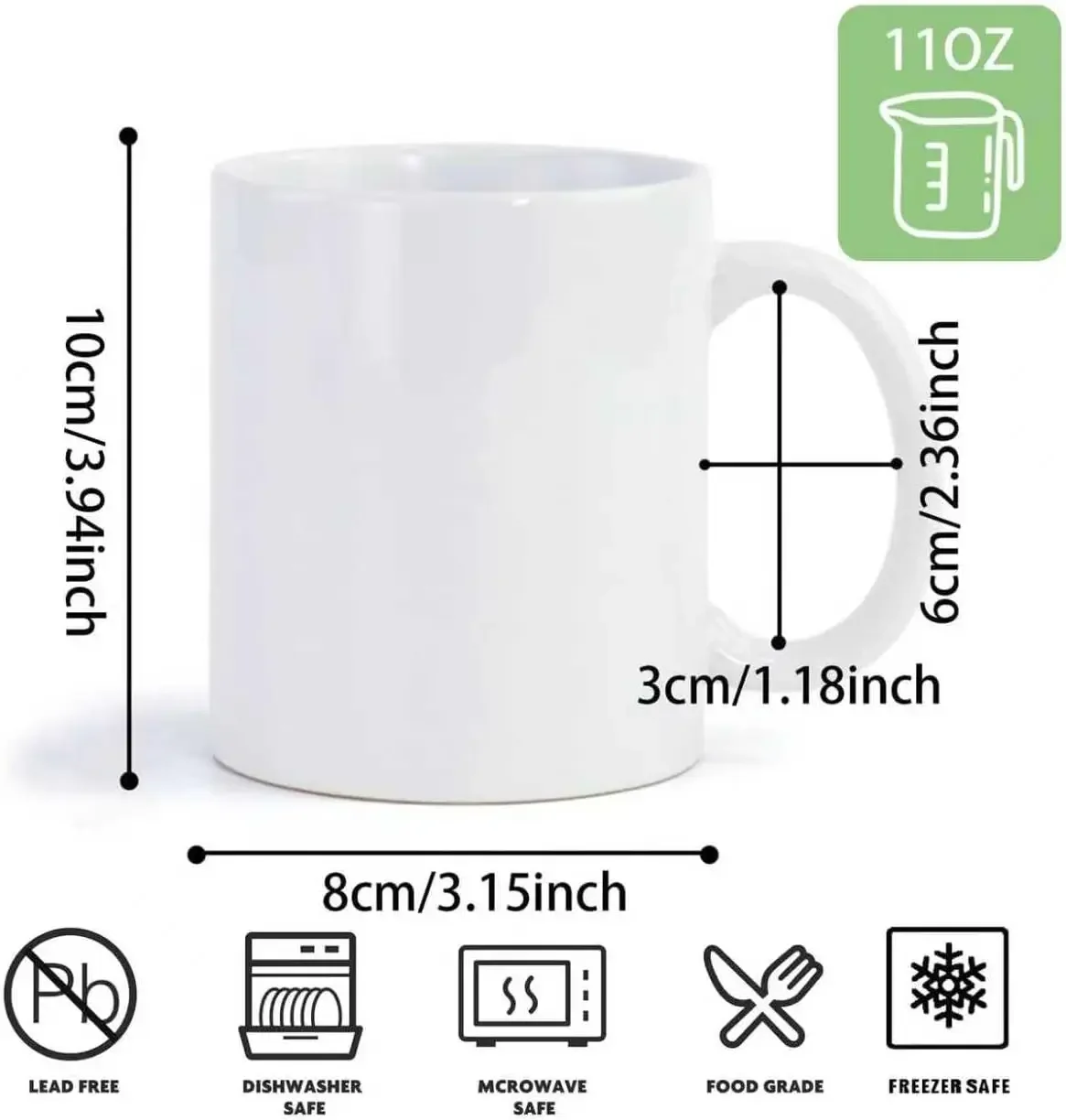 36pcs Sublimation Mugs, 11oz W - Sublimation Mug White recension och pris