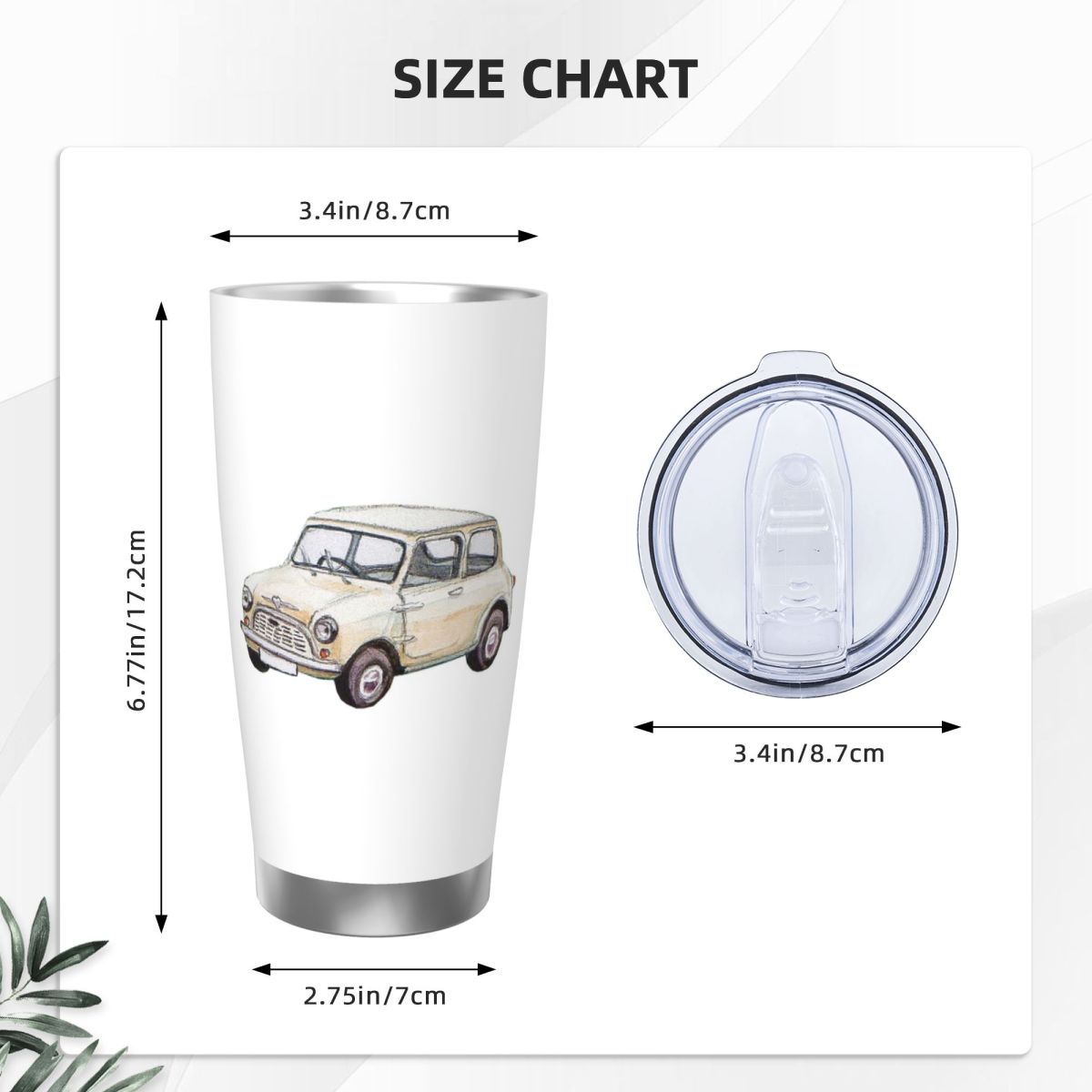 Classic White Mini Cooper In W - Tumbler 20Oz White recension och pris