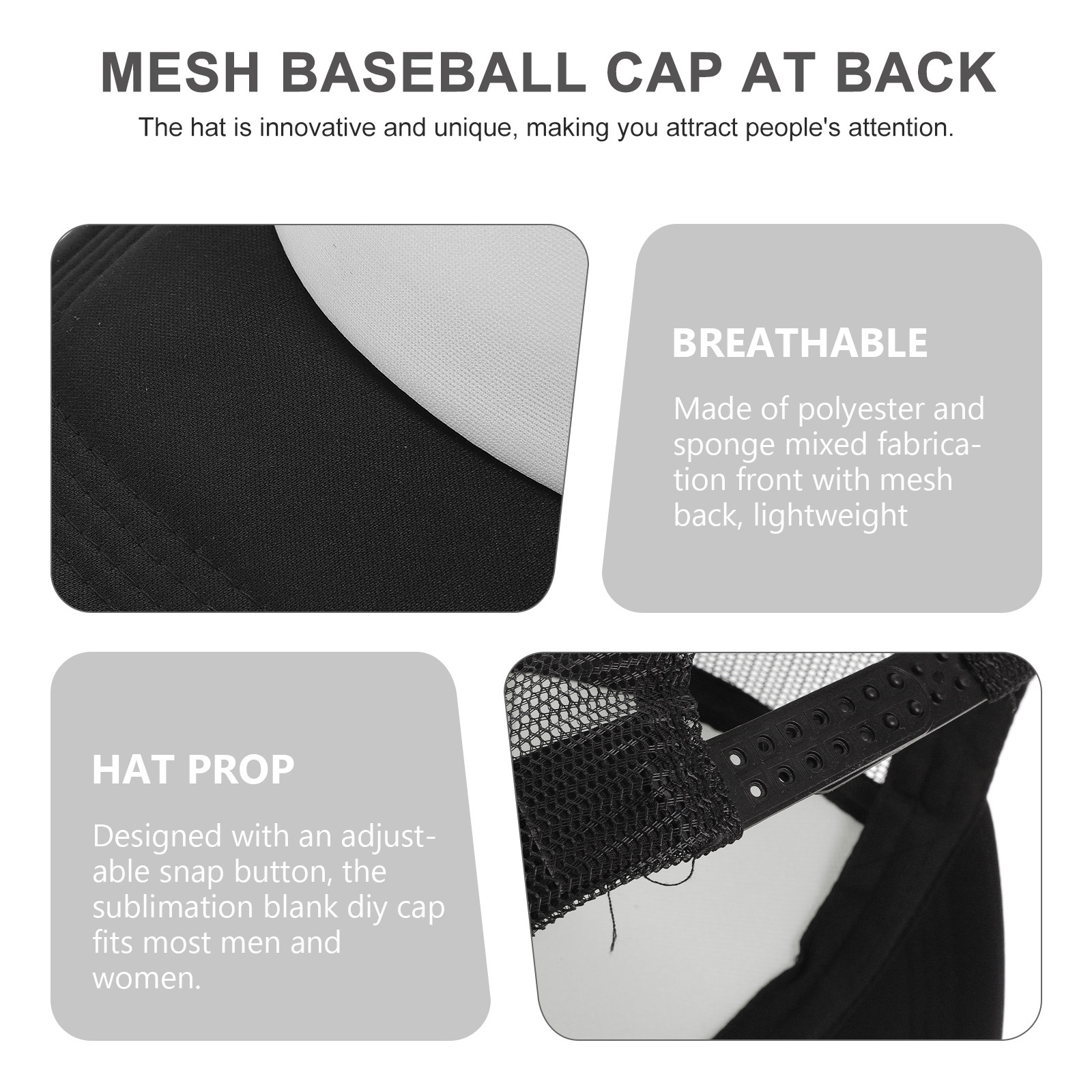10Pcs Blank Baseball Caps Mesh - Hat Sublimation Blank recension och pris