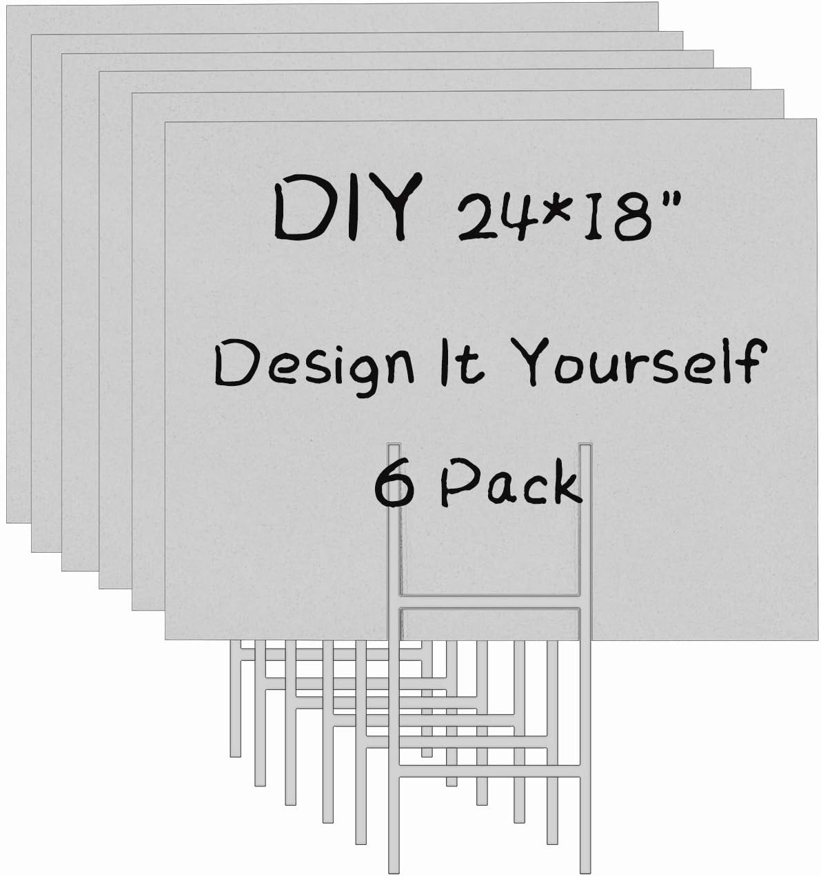 6 Pack 24x18 White Blank Lawn  - Yard Sign Blank recension och pris
