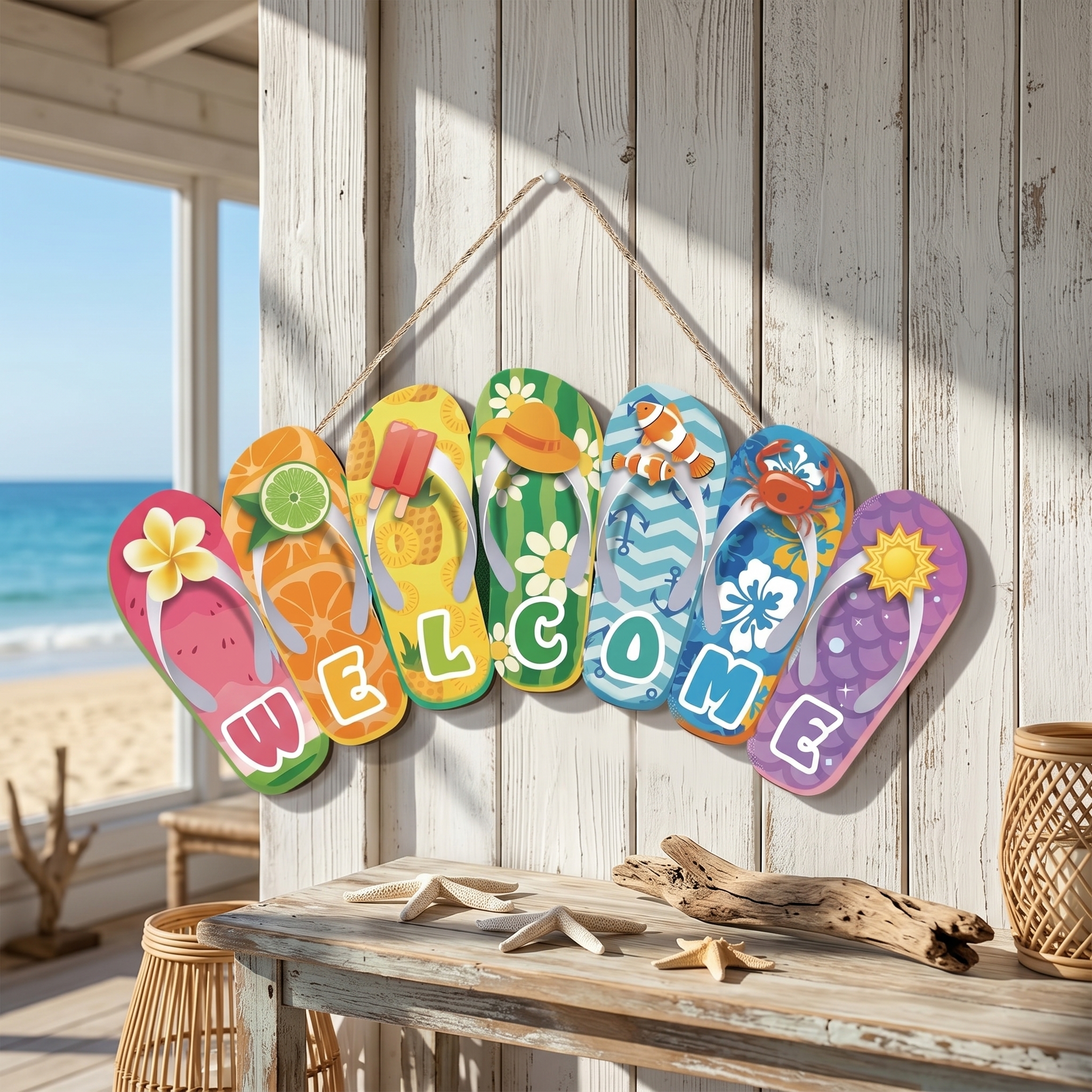 Hello Summer Felt Slippers Doo - Yard Sign Blank recension och pris