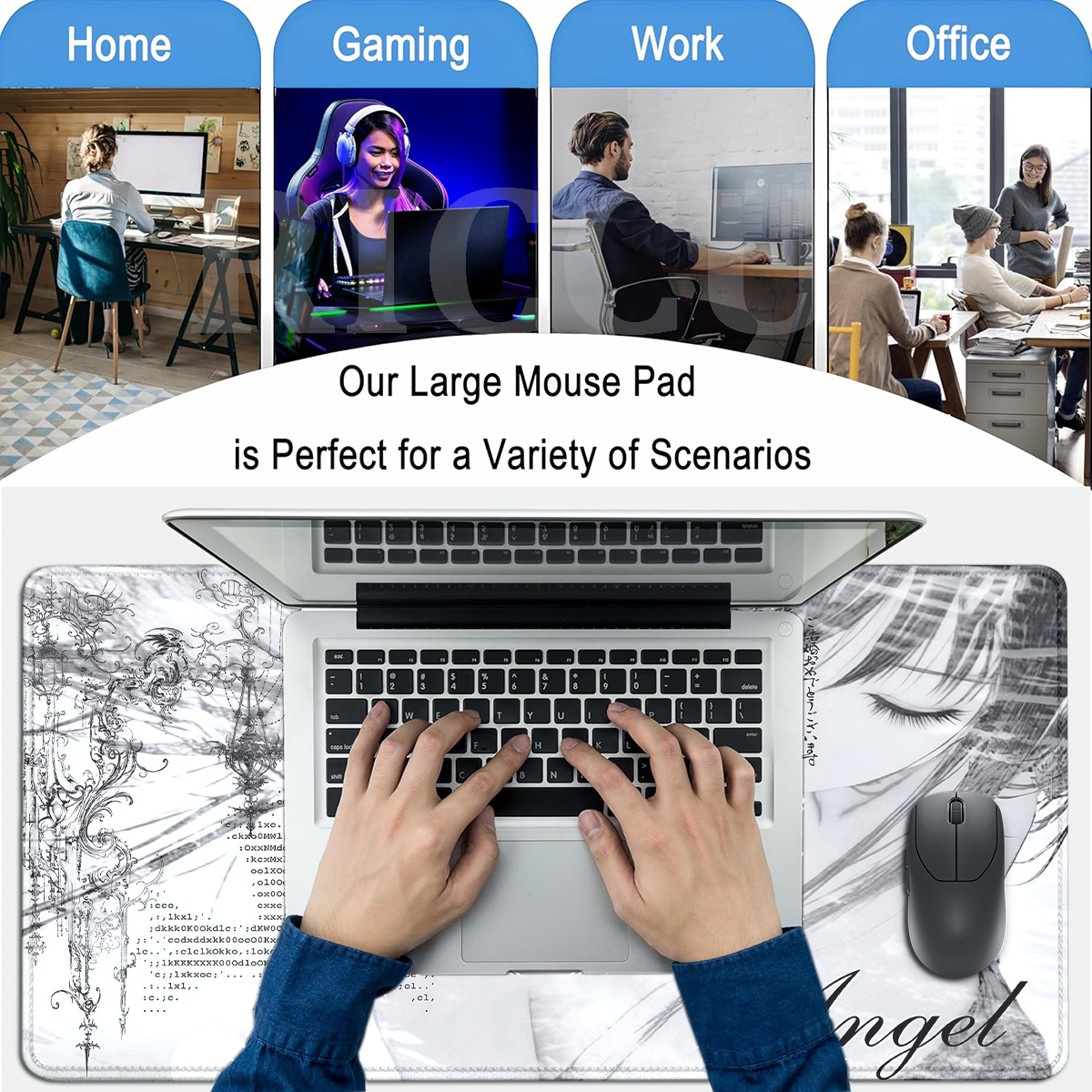 Anime Aesthetics Mousepad Blac - Mouse Pad Blank Sublimation recension och pris