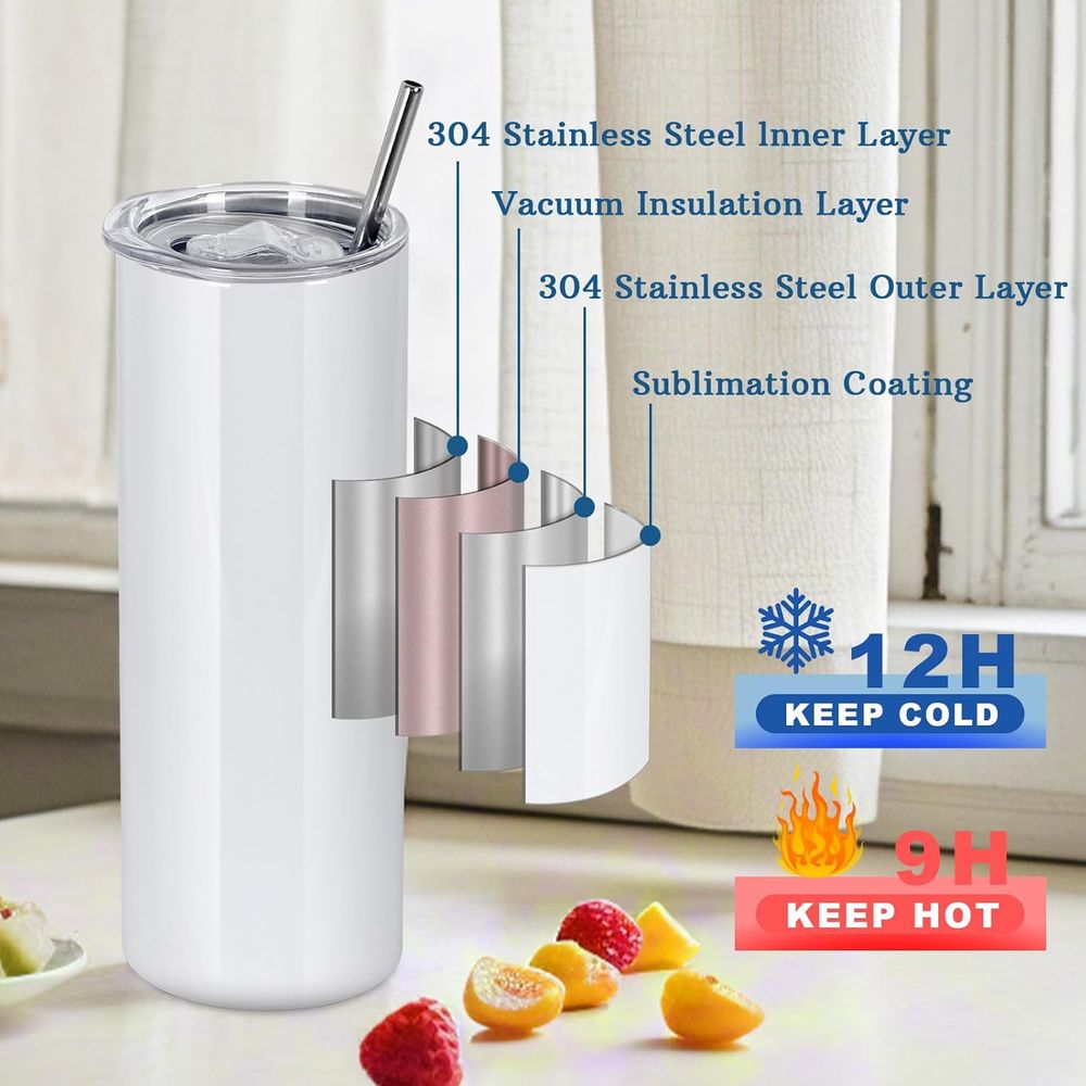 50 Pack 20 OZ Sublimation Tumb - Tumbler 20Oz White recension och pris