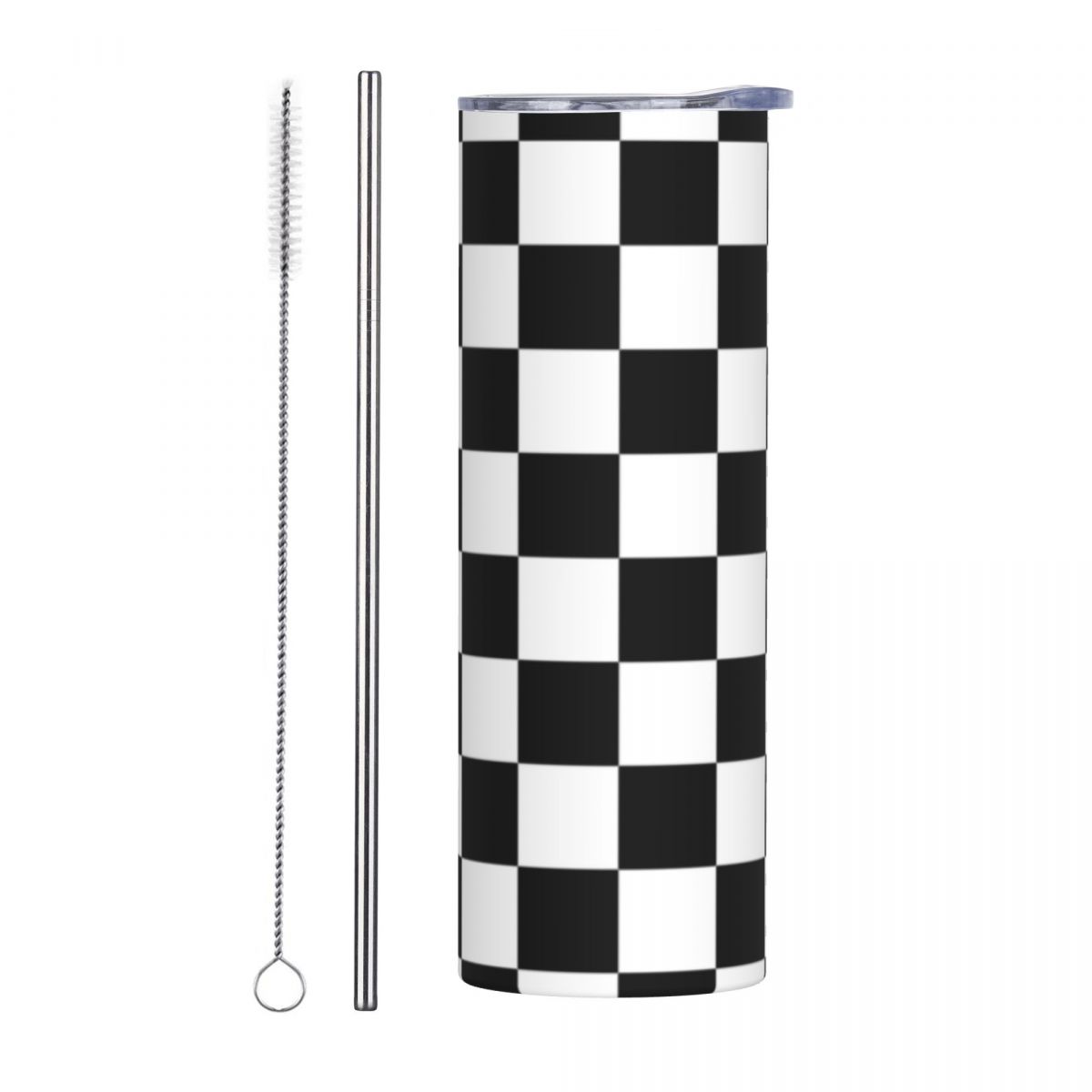 Black And White Checkerboard S - Tumbler 20Oz White recension och pris