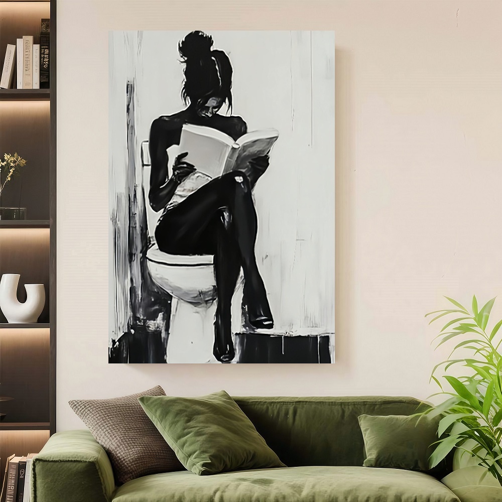 Framed 1pc Modern Abstract Wom - Canvas Wrap Ready recension och pris