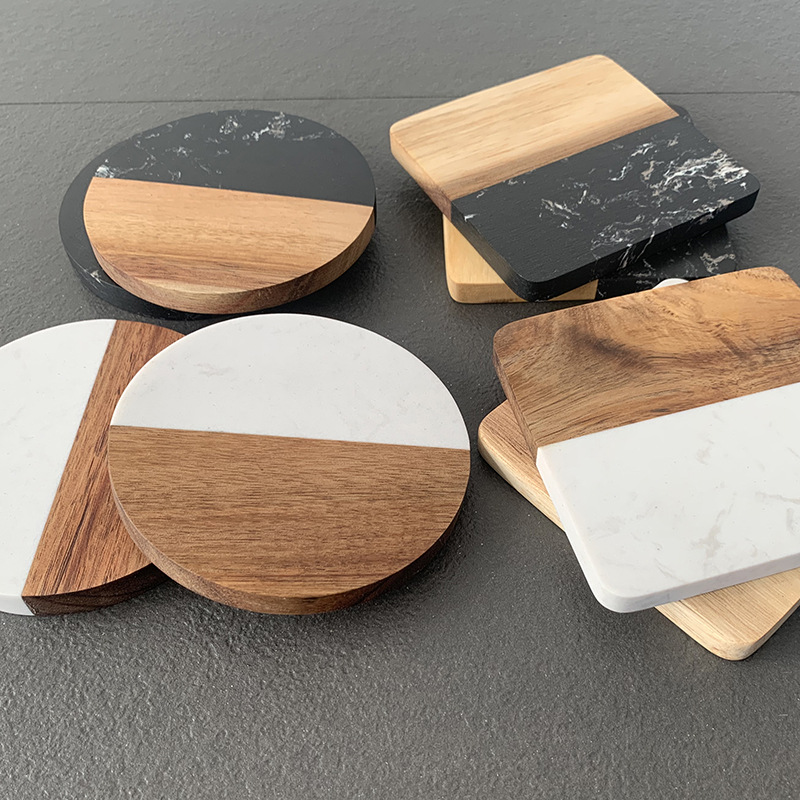 Marble Coaster Wood Stitching  - Coaster Sublimation Blank recension och pris