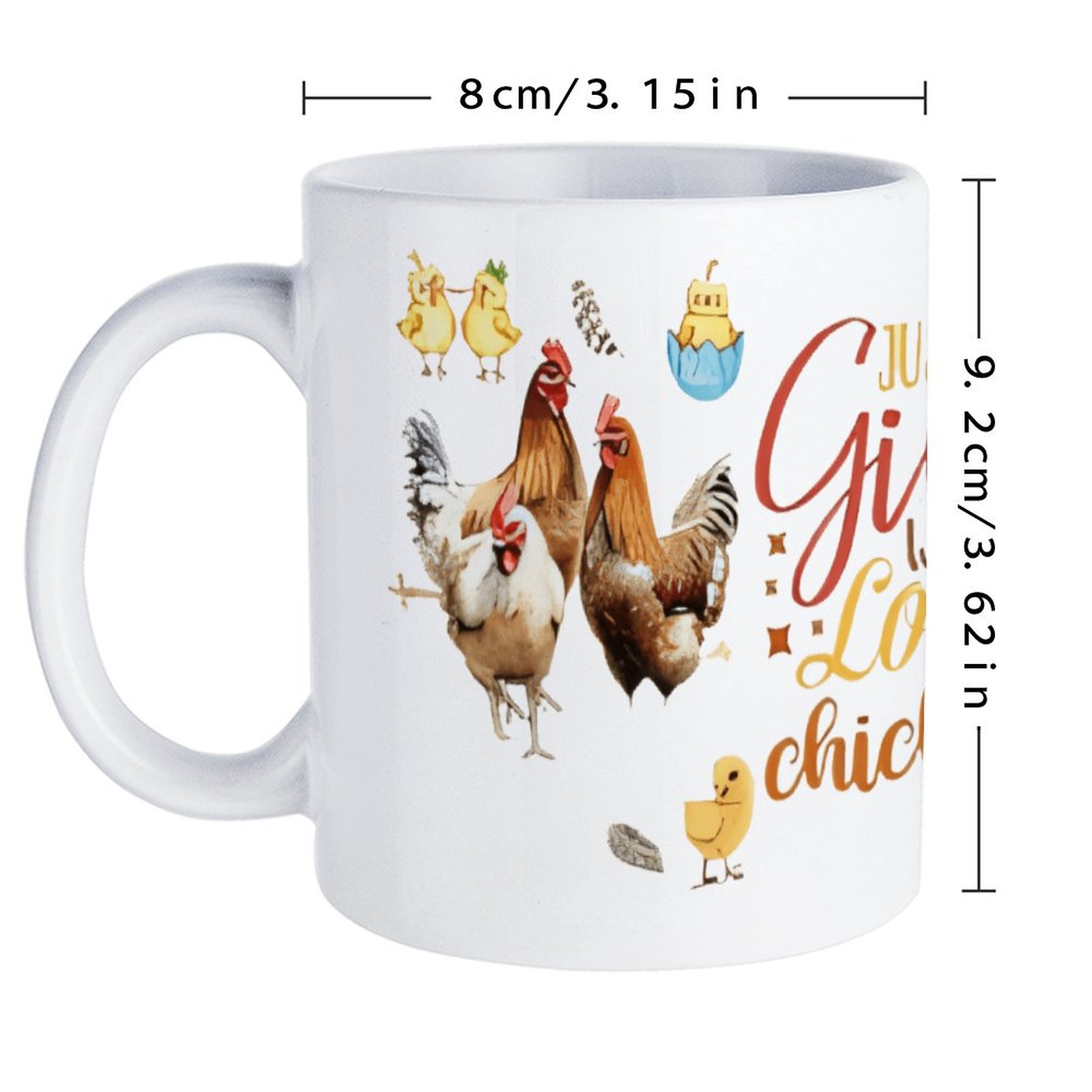Just A Girl Who Loves Chickens - Sublimation Mug White recension och pris