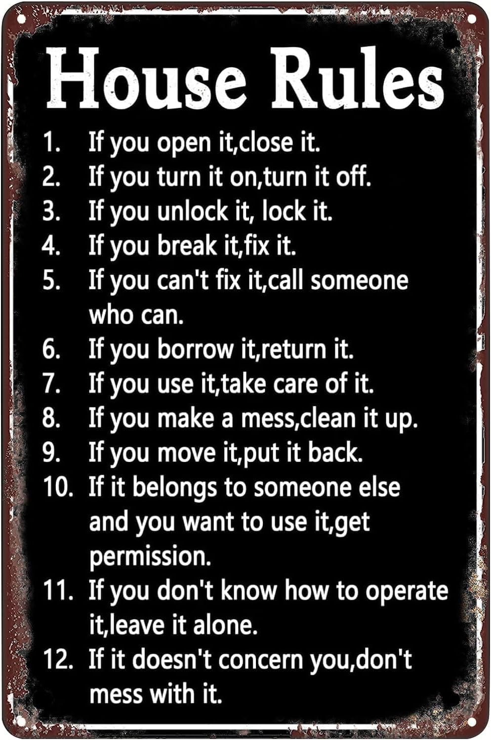House Rules Vintage Metal Sign - Yard Sign Blank recension och pris